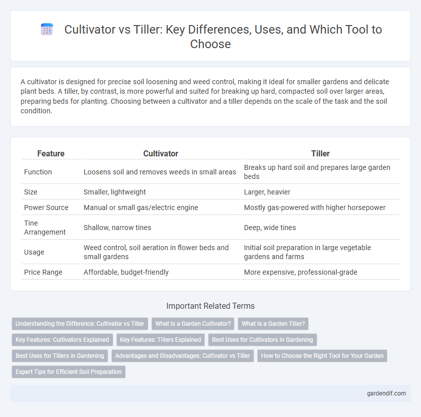 Cultivator vs Tiller: Key Differences, Uses, and Which Tool to Choose