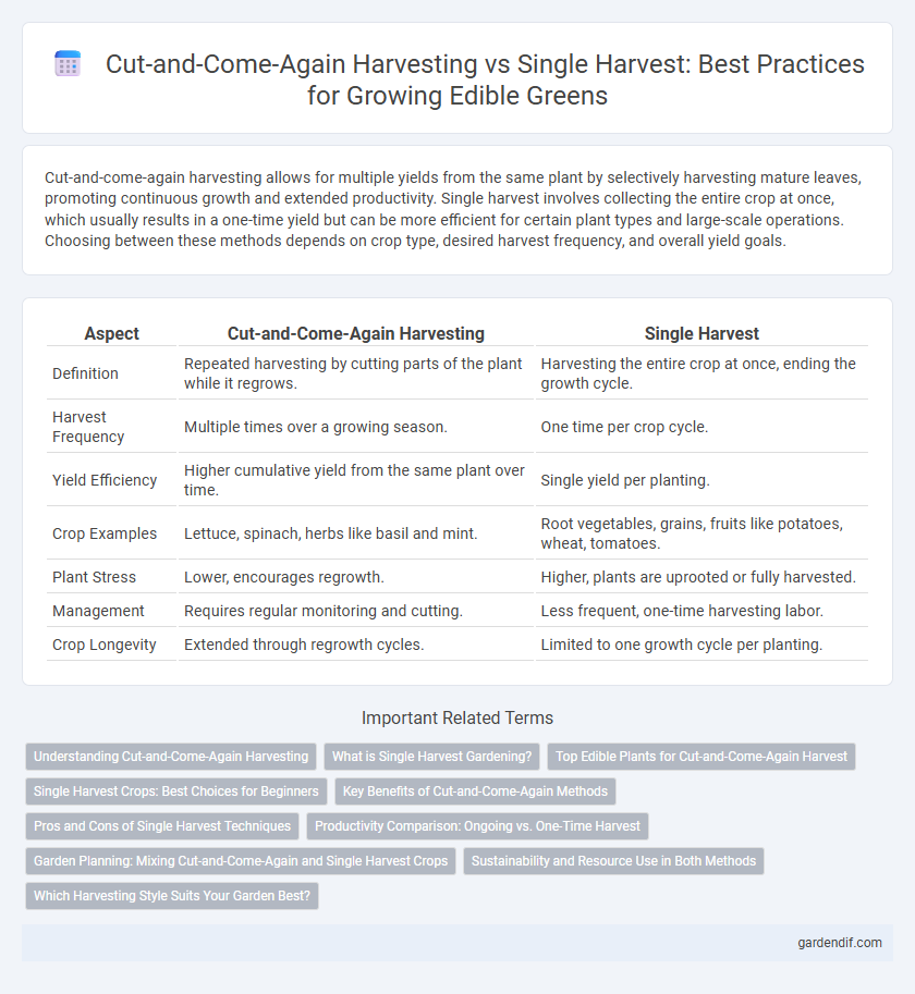 Cut-and-Come-Again Harvesting vs Single Harvest: Best Practices for Growing Edible Greens
