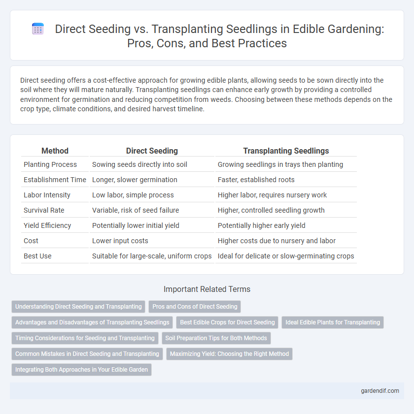 Direct Seeding vs. Transplanting Seedlings in Edible Gardening: Pros, Cons, and Best Practices