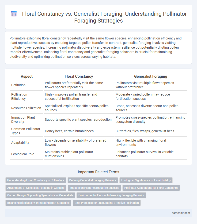 Floral Constancy vs. Generalist Foraging: Understanding Pollinator Foraging Strategies