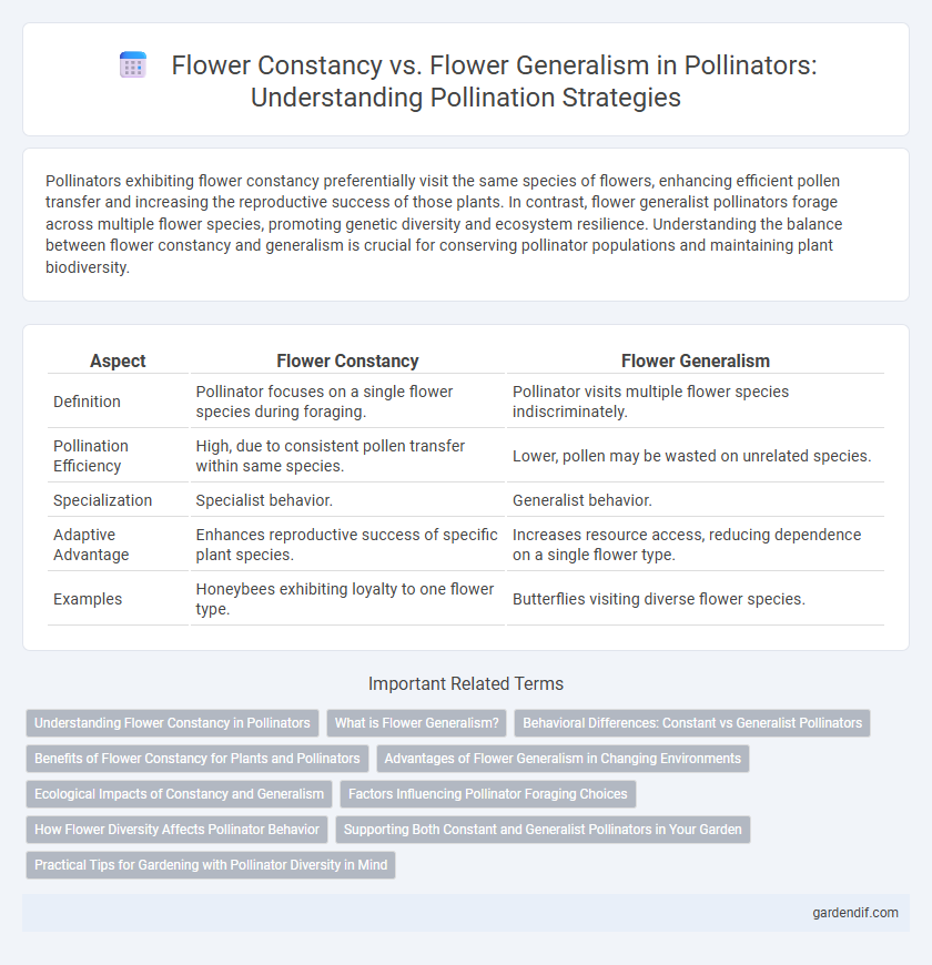 Flower Constancy vs. Flower Generalism in Pollinators: Understanding Pollination Strategies