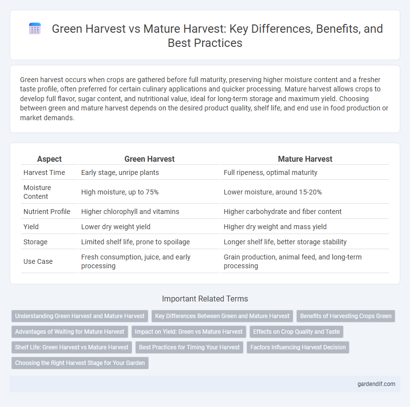 Green Harvest vs Mature Harvest: Key Differences, Benefits, and Best Practices