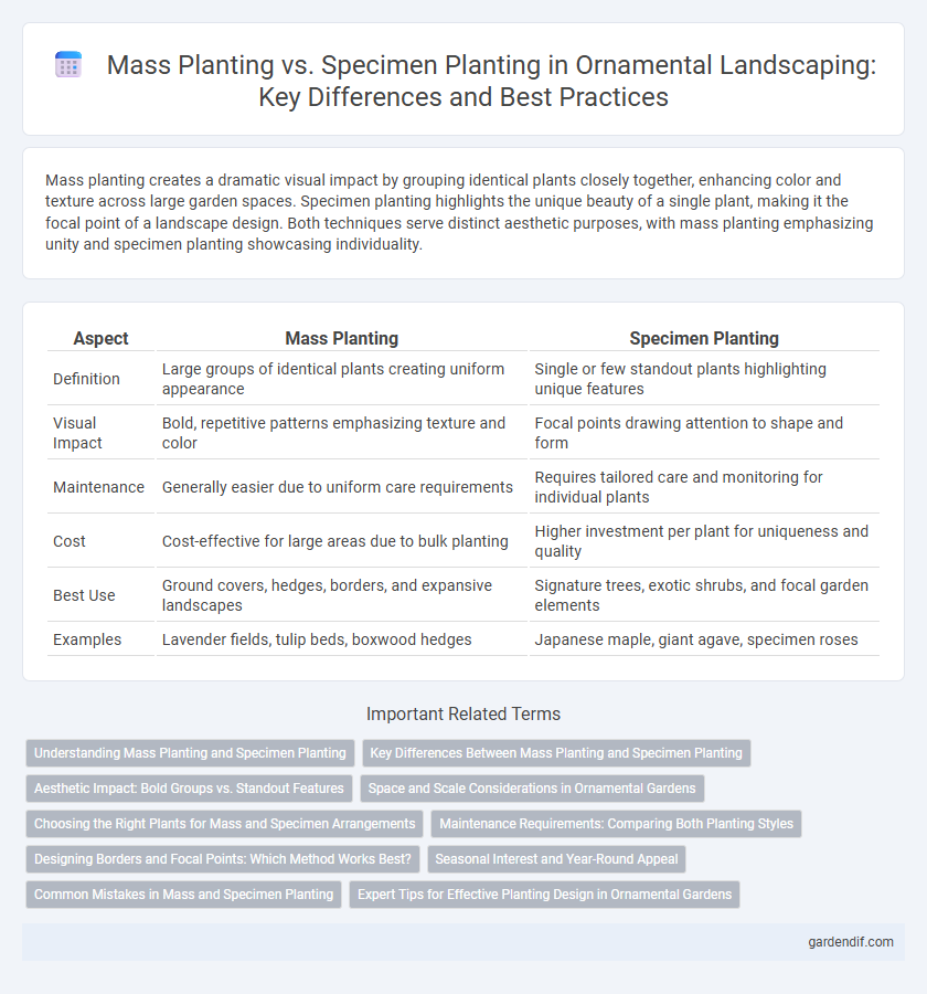 Mass Planting vs. Specimen Planting in Ornamental Landscaping: Key Differences and Best Practices