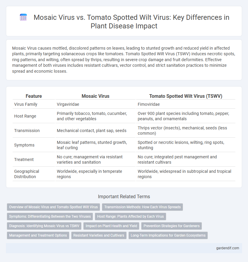 Mosaic Virus vs. Tomato Spotted Wilt Virus: Key Differences in Plant Disease Impact