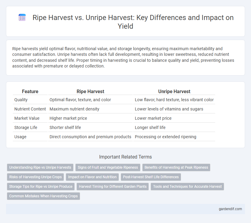Ripe Harvest vs. Unripe Harvest: Key Differences and Impact on Yield