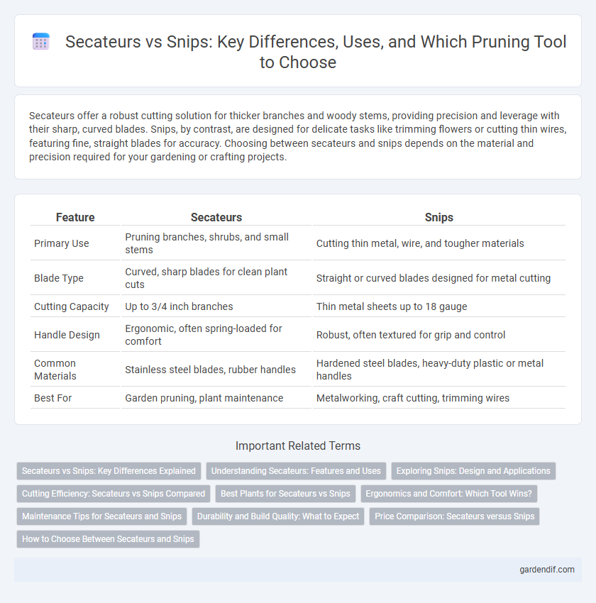 Secateurs vs Snips: Key Differences, Uses, and Which Pruning Tool to Choose