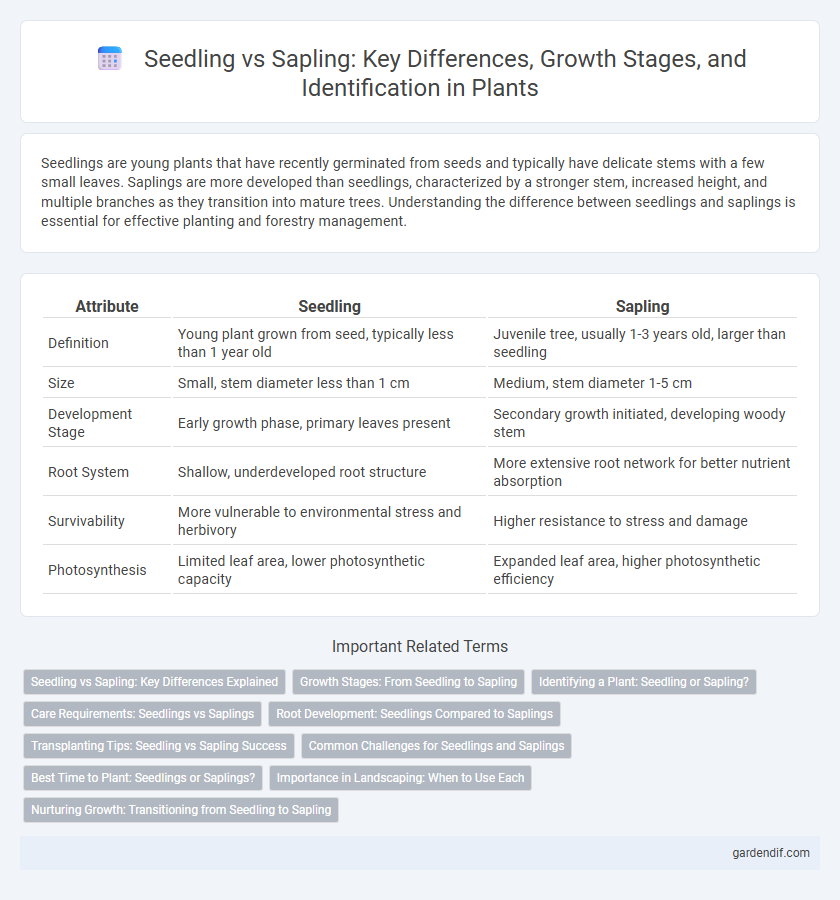Seedling vs Sapling: Key Differences, Growth Stages, and Identification in Plants