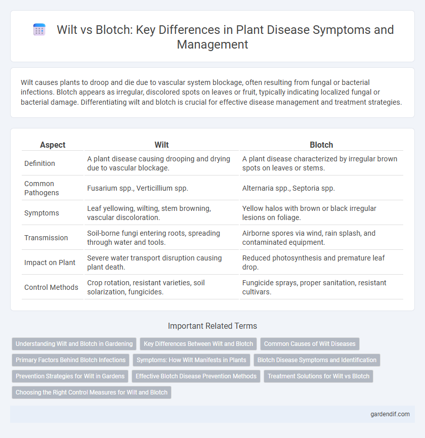 Wilt vs Blotch: Key Differences in Plant Disease Symptoms and Management