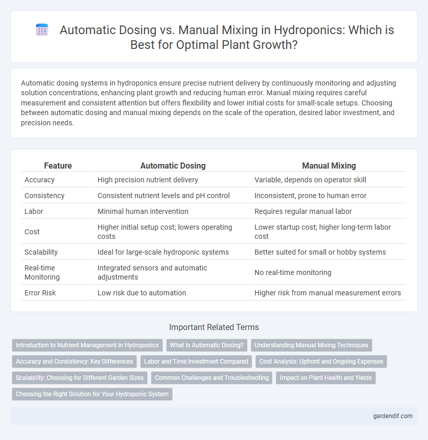 Automatic Dosing vs. Manual Mixing in Hydroponics: Which is Best for Optimal Plant Growth?