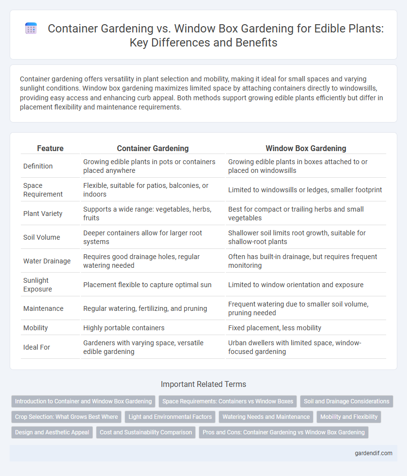 Container Gardening vs. Window Box Gardening for Edible Plants: Key Differences and Benefits