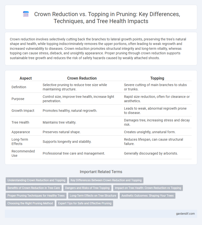 Crown Reduction vs. Topping in Pruning: Key Differences, Techniques, and Tree Health Impacts