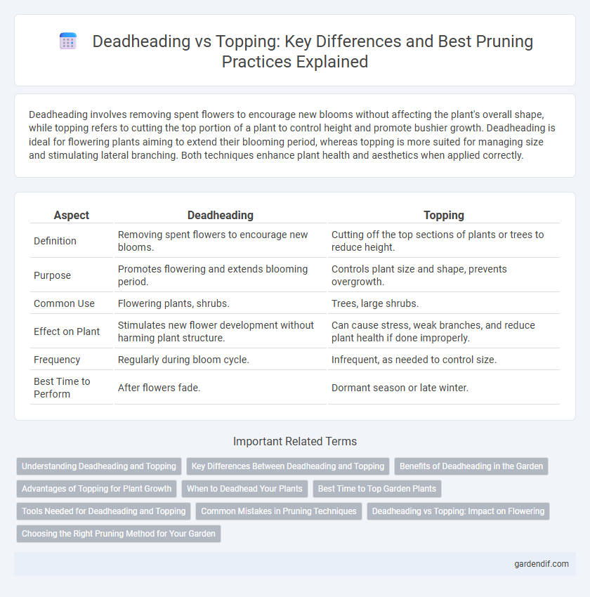 Deadheading vs Topping: Key Differences and Best Pruning Practices Explained