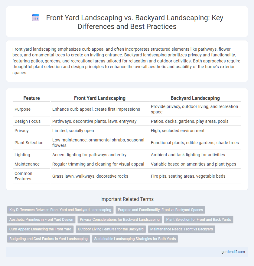 Front Yard Landscaping vs. Backyard Landscaping: Key Differences and Best Practices