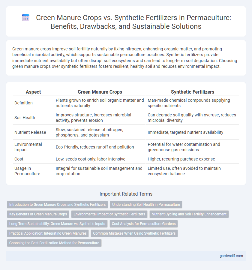 Green Manure Crops vs. Synthetic Fertilizers in Permaculture: Benefits, Drawbacks, and Sustainable Solutions