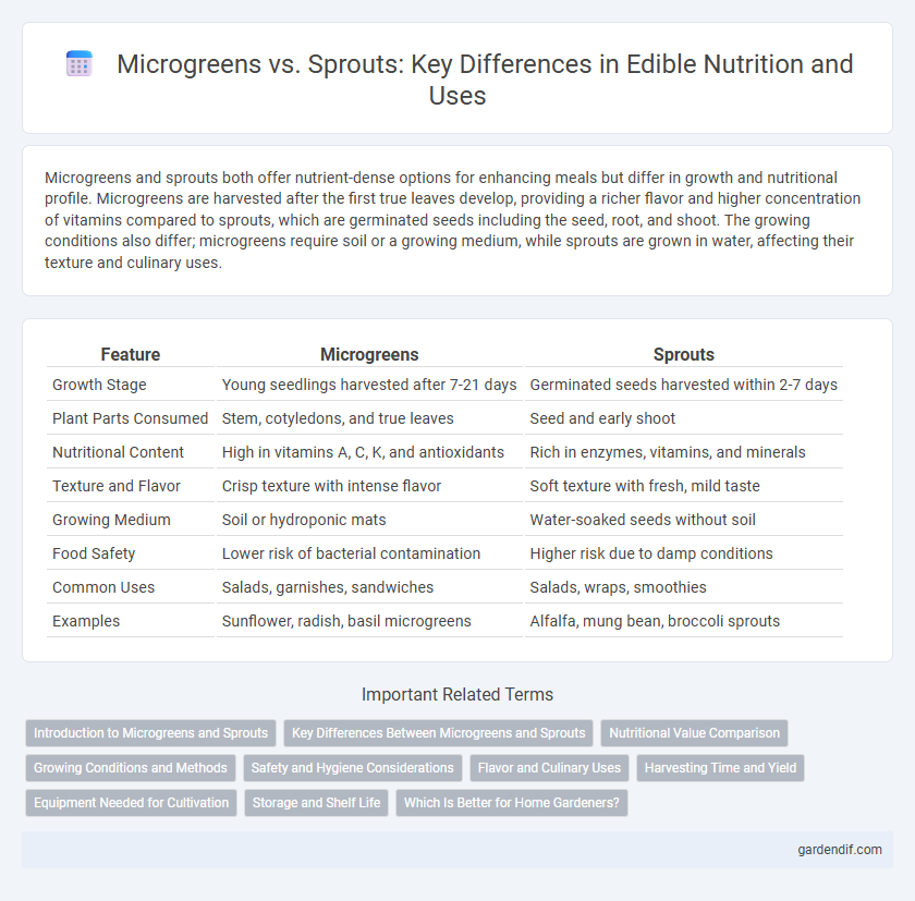 Microgreens vs. Sprouts: Key Differences in Edible Nutrition and Uses