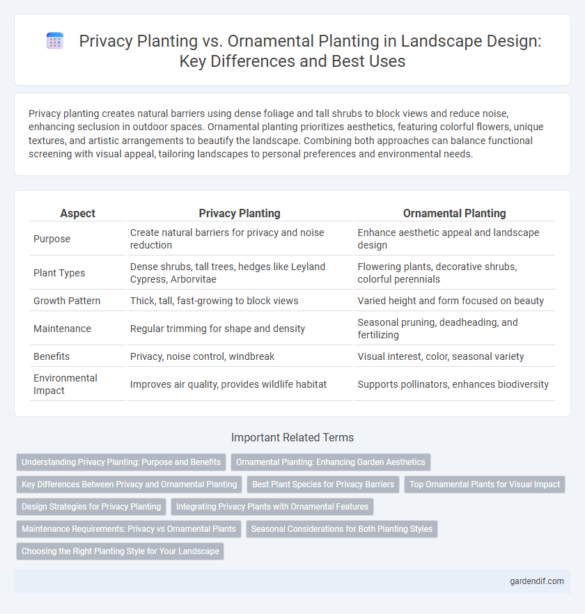 Privacy Planting vs. Ornamental Planting in Landscape Design: Key Differences and Best Uses