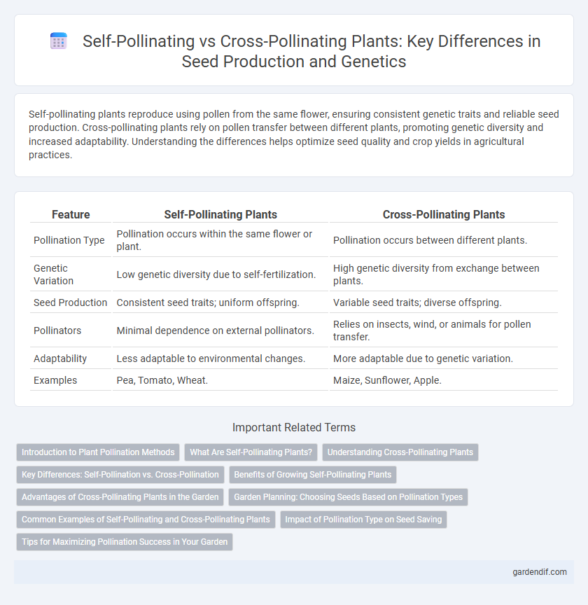 Self-Pollinating vs Cross-Pollinating Plants: Key Differences in Seed Production and Genetics