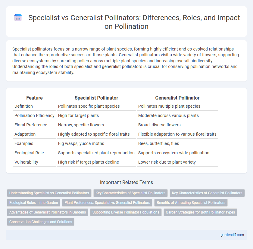 Specialist vs Generalist Pollinators: Differences, Roles, and Impact on Pollination