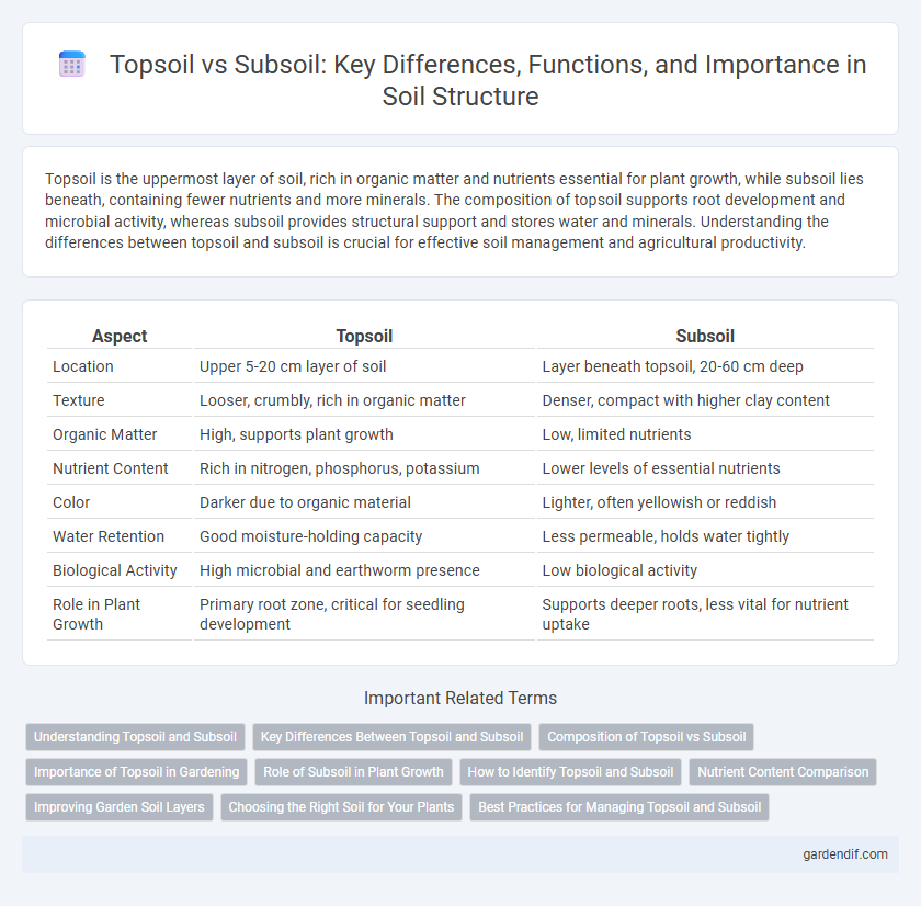 Topsoil vs Subsoil: Key Differences, Functions, and Importance in Soil Structure