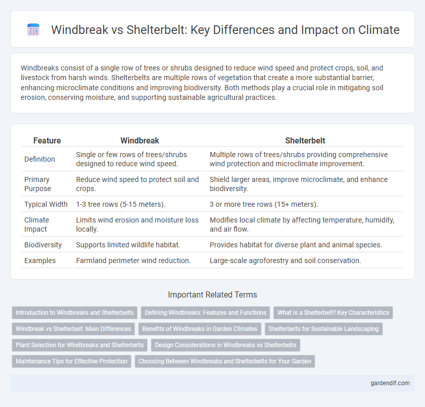 Windbreak vs Shelterbelt: Key Differences and Impact on Climate