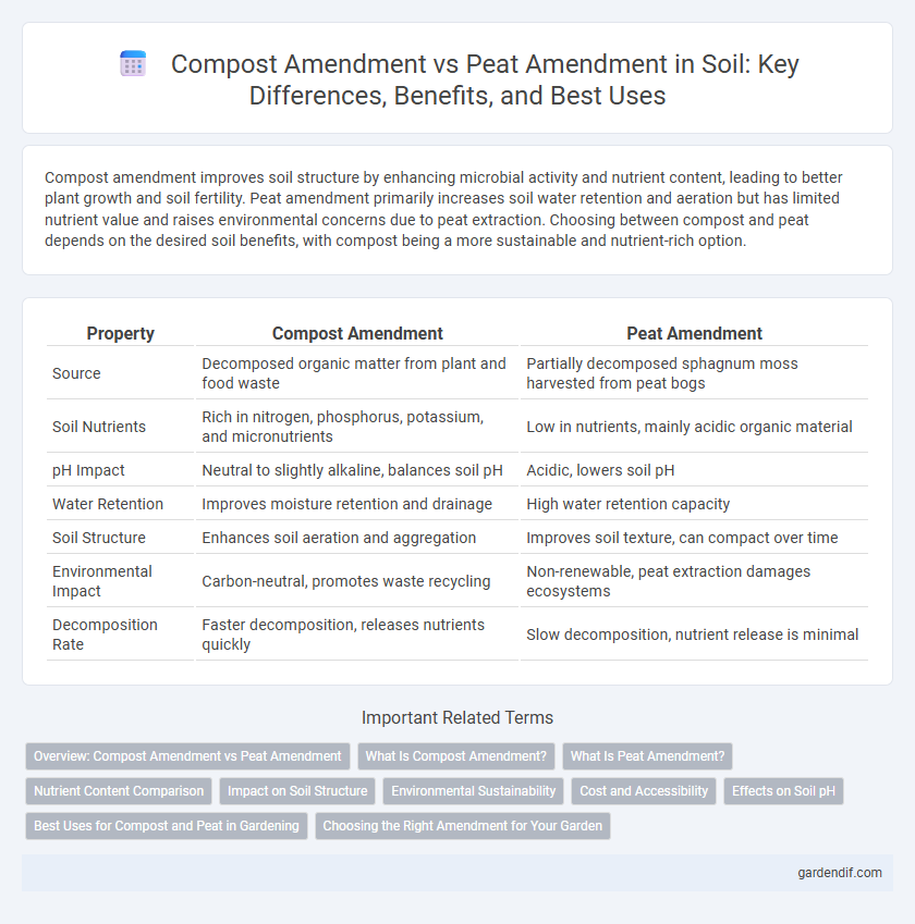 Compost Amendment vs Peat Amendment in Soil: Key Differences, Benefits, and Best Uses