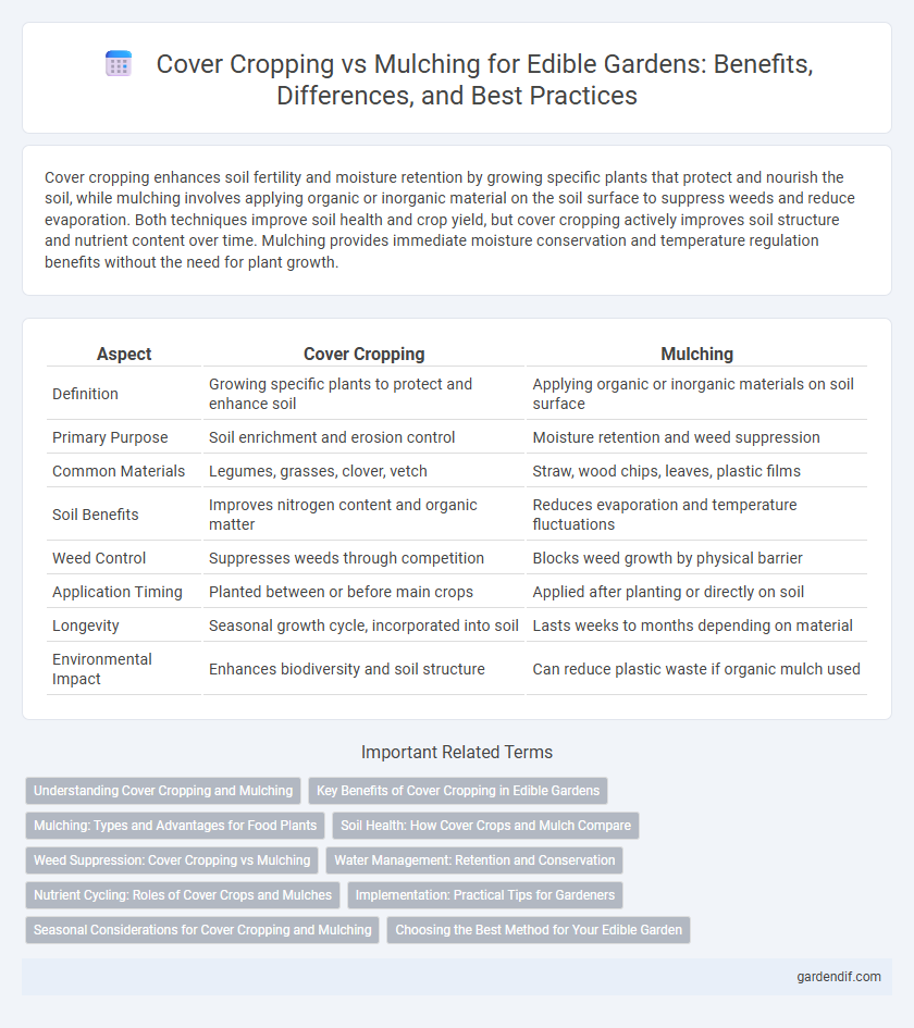 Cover Cropping vs Mulching for Edible Gardens: Benefits, Differences, and Best Practices