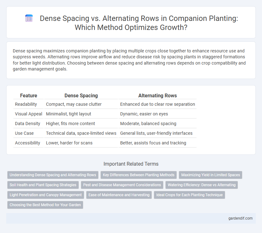 Dense Spacing vs. Alternating Rows in Companion Planting: Which Method Optimizes Growth?