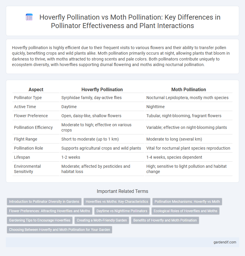 Hoverfly Pollination vs Moth Pollination: Key Differences in Pollinator Effectiveness and Plant Interactions