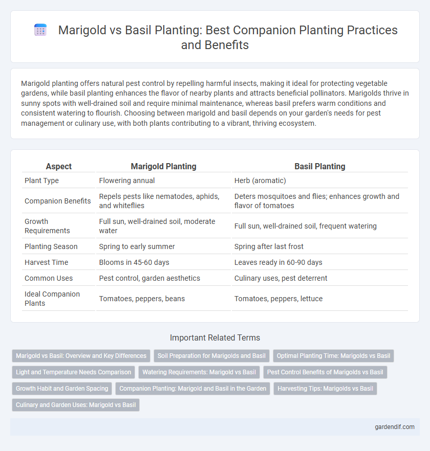 Marigold vs Basil Planting: Best Companion Planting Practices and Benefits