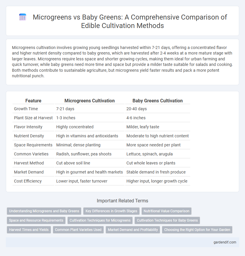 Microgreens vs Baby Greens: A Comprehensive Comparison of Edible Cultivation Methods