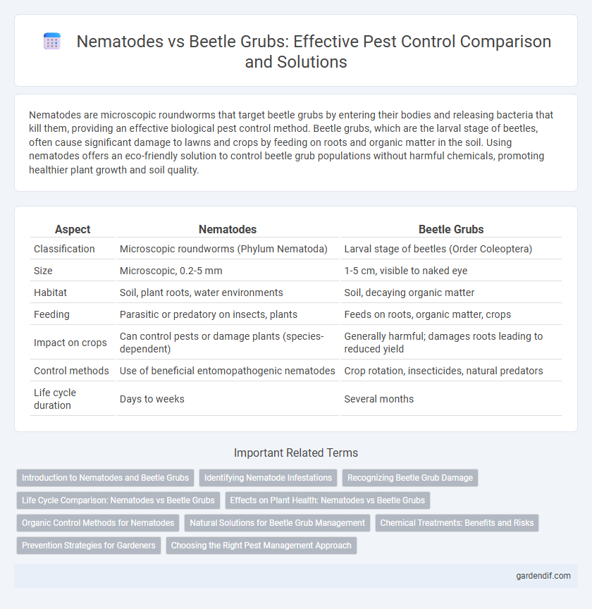 Nematodes vs Beetle Grubs: Effective Pest Control Comparison and Solutions