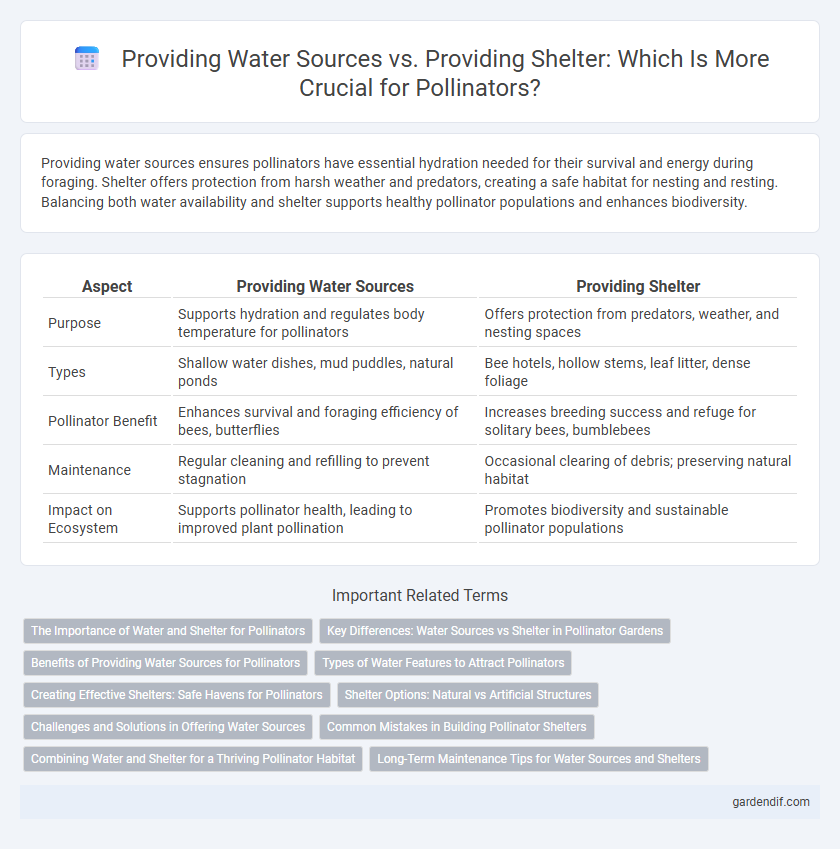 Providing Water Sources vs. Providing Shelter: Which Is More Crucial for Pollinators?