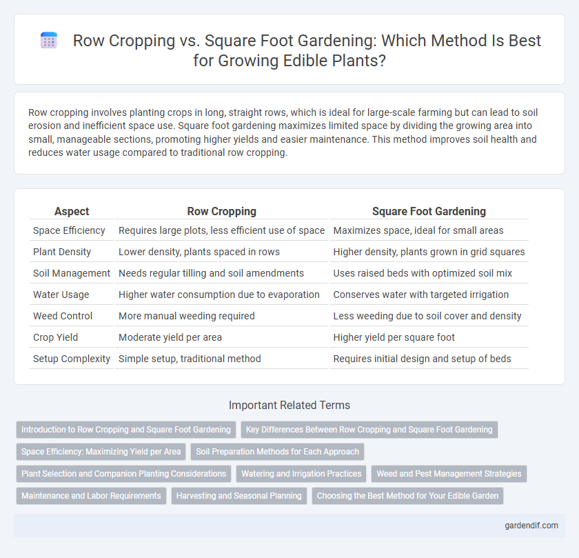 Row Cropping vs. Square Foot Gardening: Which Method Is Best for Growing Edible Plants?