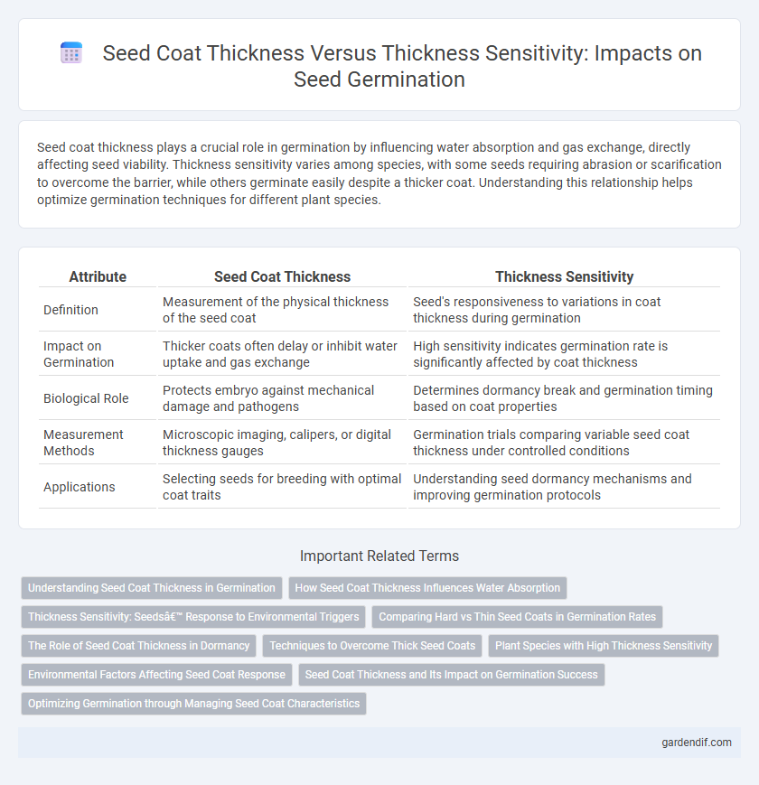 Seed Coat Thickness Versus Thickness Sensitivity: Impacts on Seed Germination