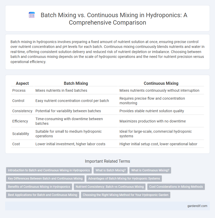 Batch Mixing vs. Continuous Mixing in Hydroponics: A Comprehensive Comparison