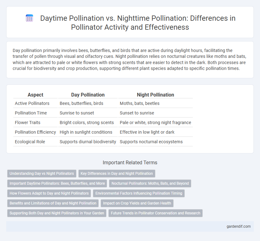 Daytime Pollination vs. Nighttime Pollination: Differences in Pollinator Activity and Effectiveness