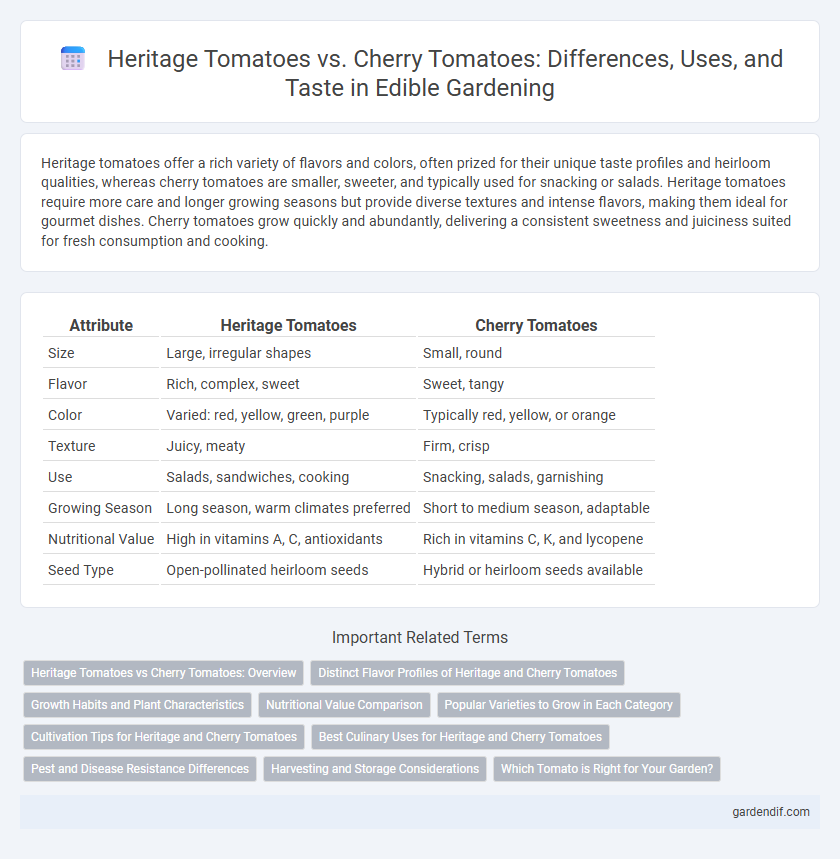 Heritage Tomatoes vs. Cherry Tomatoes: Differences, Uses, and Taste in Edible Gardening