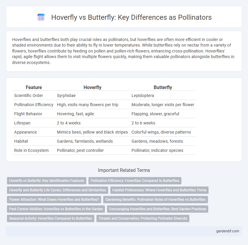 Hoverfly vs Butterfly: Key Differences as Pollinators