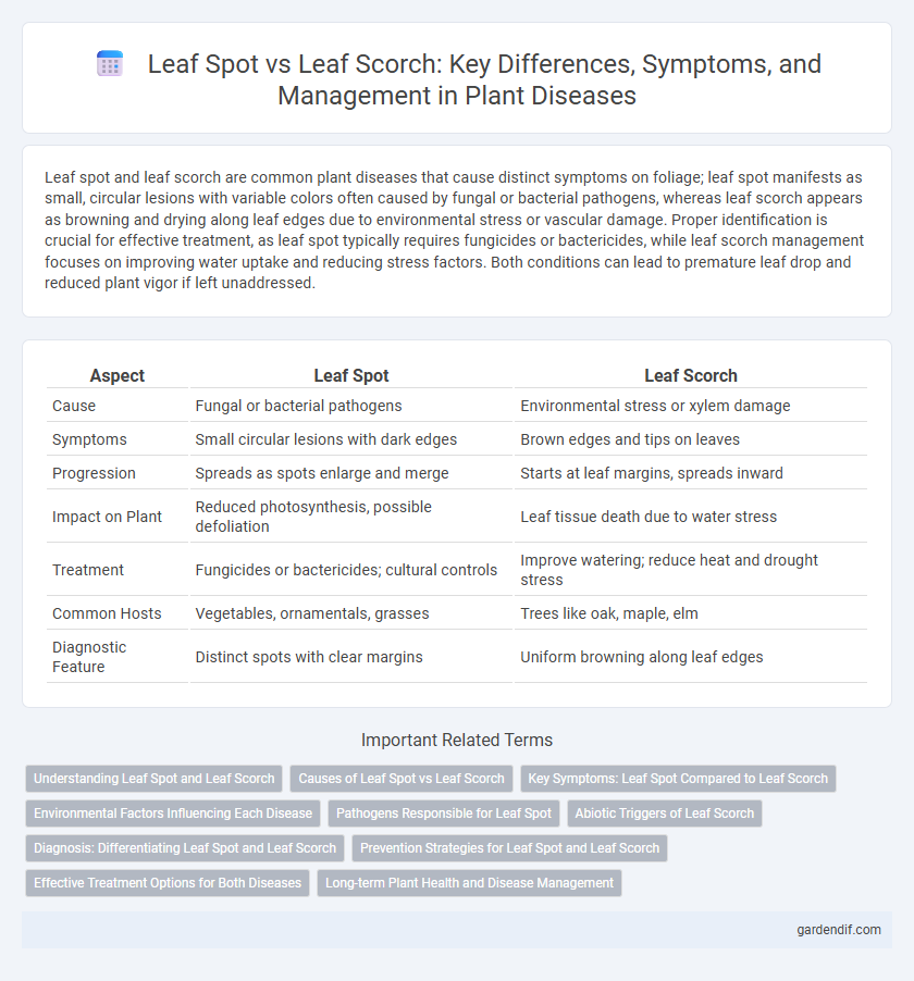Leaf Spot vs Leaf Scorch: Key Differences, Symptoms, and Management in Plant Diseases