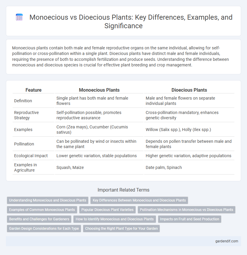 Monoecious vs Dioecious Plants: Key Differences, Examples, and Significance