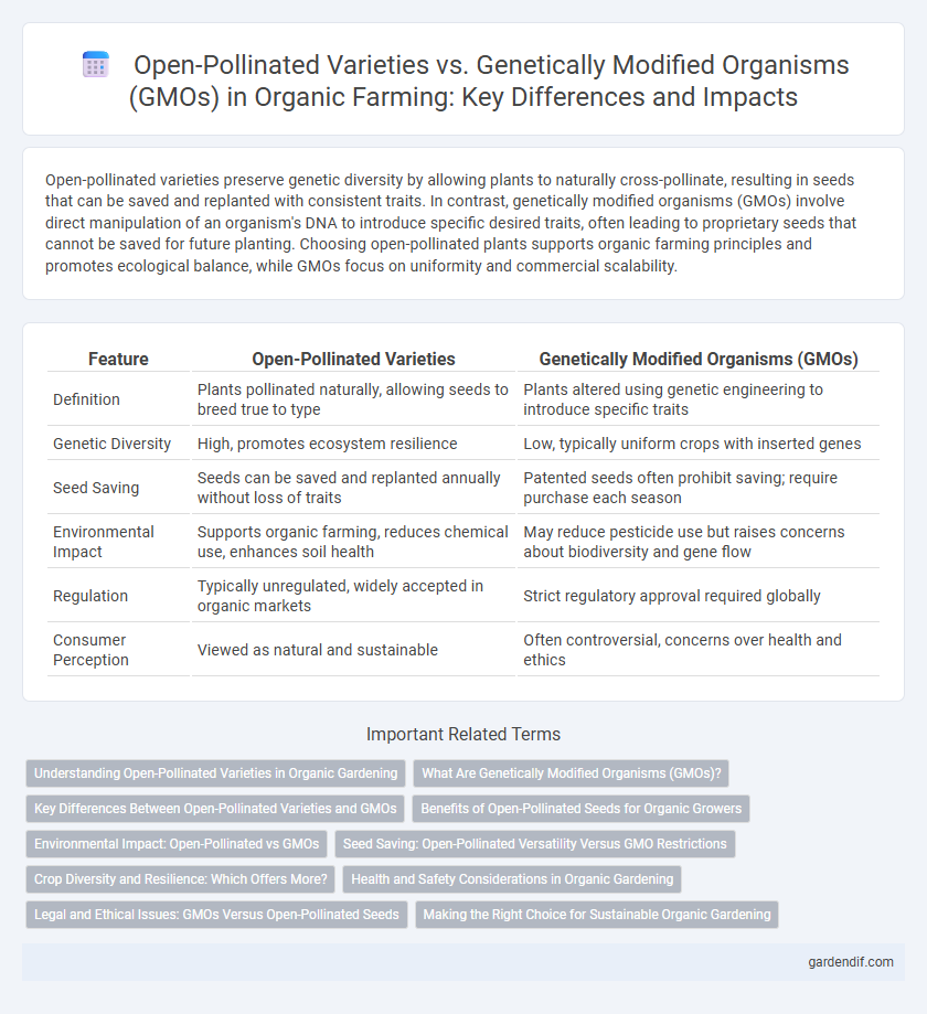 Open-Pollinated Varieties vs. Genetically Modified Organisms (GMOs) in Organic Farming: Key Differences and Impacts