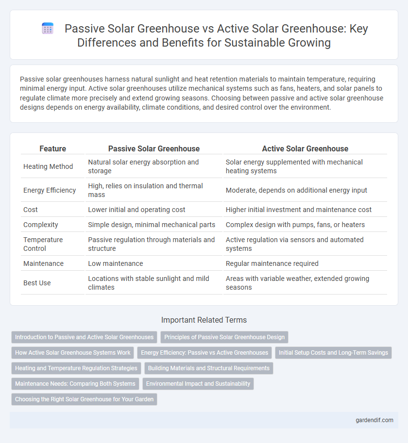 Passive Solar Greenhouse vs Active Solar Greenhouse: Key Differences and Benefits for Sustainable Growing