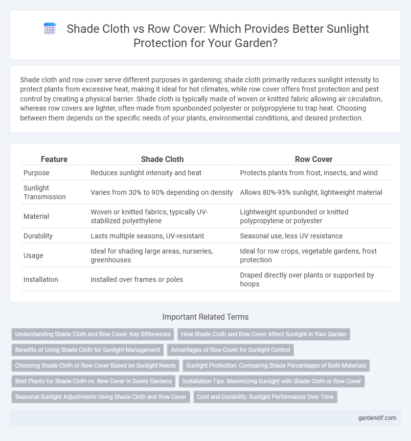 Shade Cloth vs Row Cover: Which Provides Better Sunlight Protection for Your Garden?