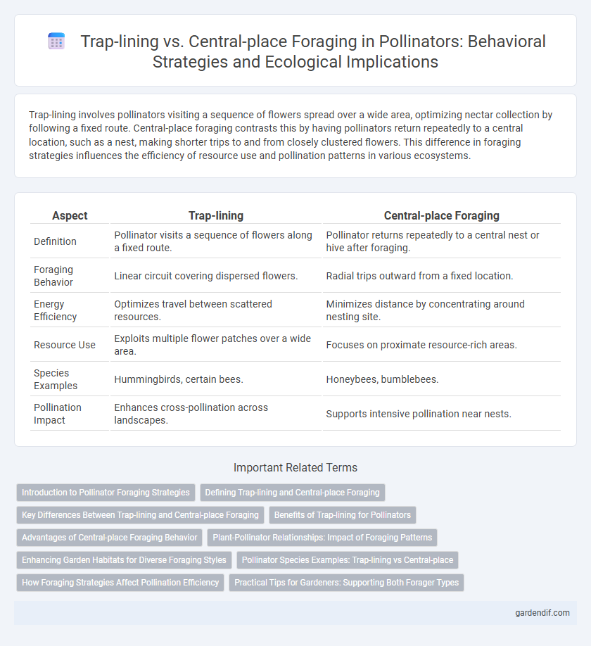 Trap-lining vs. Central-place Foraging in Pollinators: Behavioral Strategies and Ecological Implications