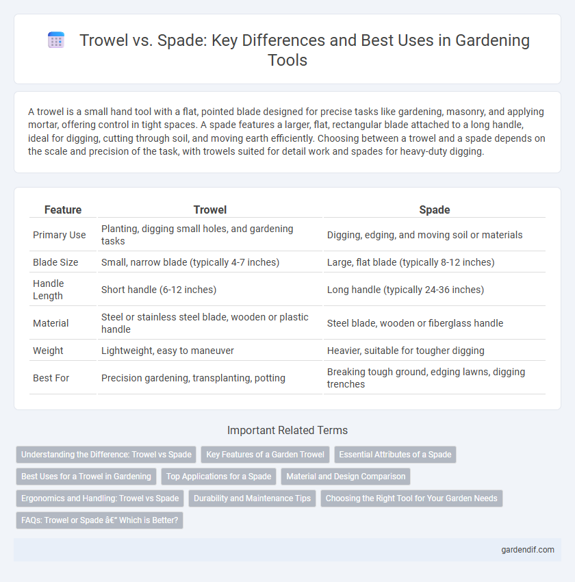 Trowel vs. Spade: Key Differences and Best Uses in Gardening Tools
