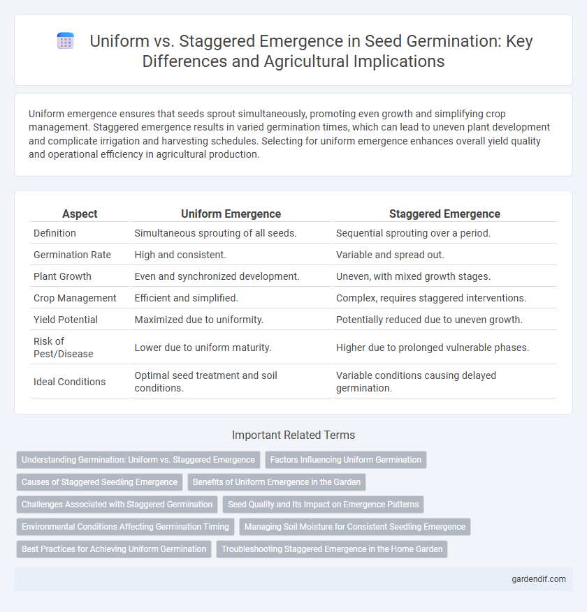 Uniform vs. Staggered Emergence in Seed Germination: Key Differences and Agricultural Implications