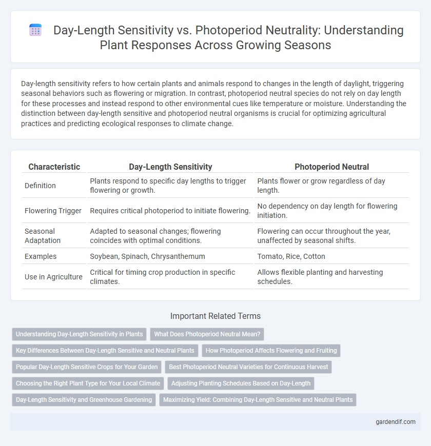Day-Length Sensitivity vs. Photoperiod Neutrality: Understanding Plant Responses Across Growing Seasons