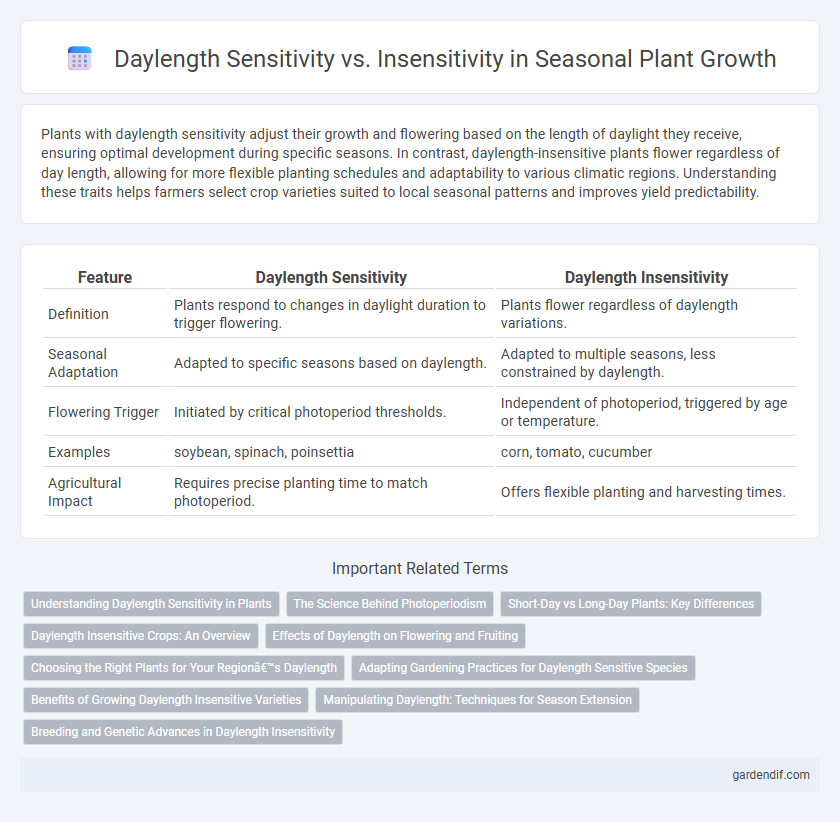 Daylength Sensitivity vs. Insensitivity in Seasonal Plant Growth