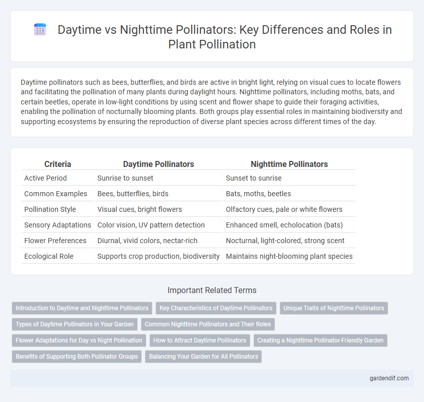 Daytime vs Nighttime Pollinators: Key Differences and Roles in Plant Pollination