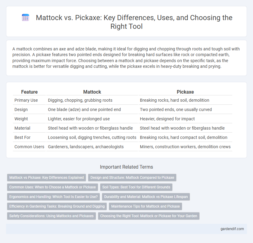 Mattock vs. Pickaxe: Key Differences, Uses, and Choosing the Right Tool